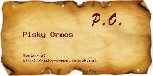 Pisky Ormos névjegykártya